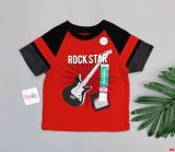  [12-17kg] Áo Thun Tay Ngắn Bé Trai Gara - Đỏ Rock Star 