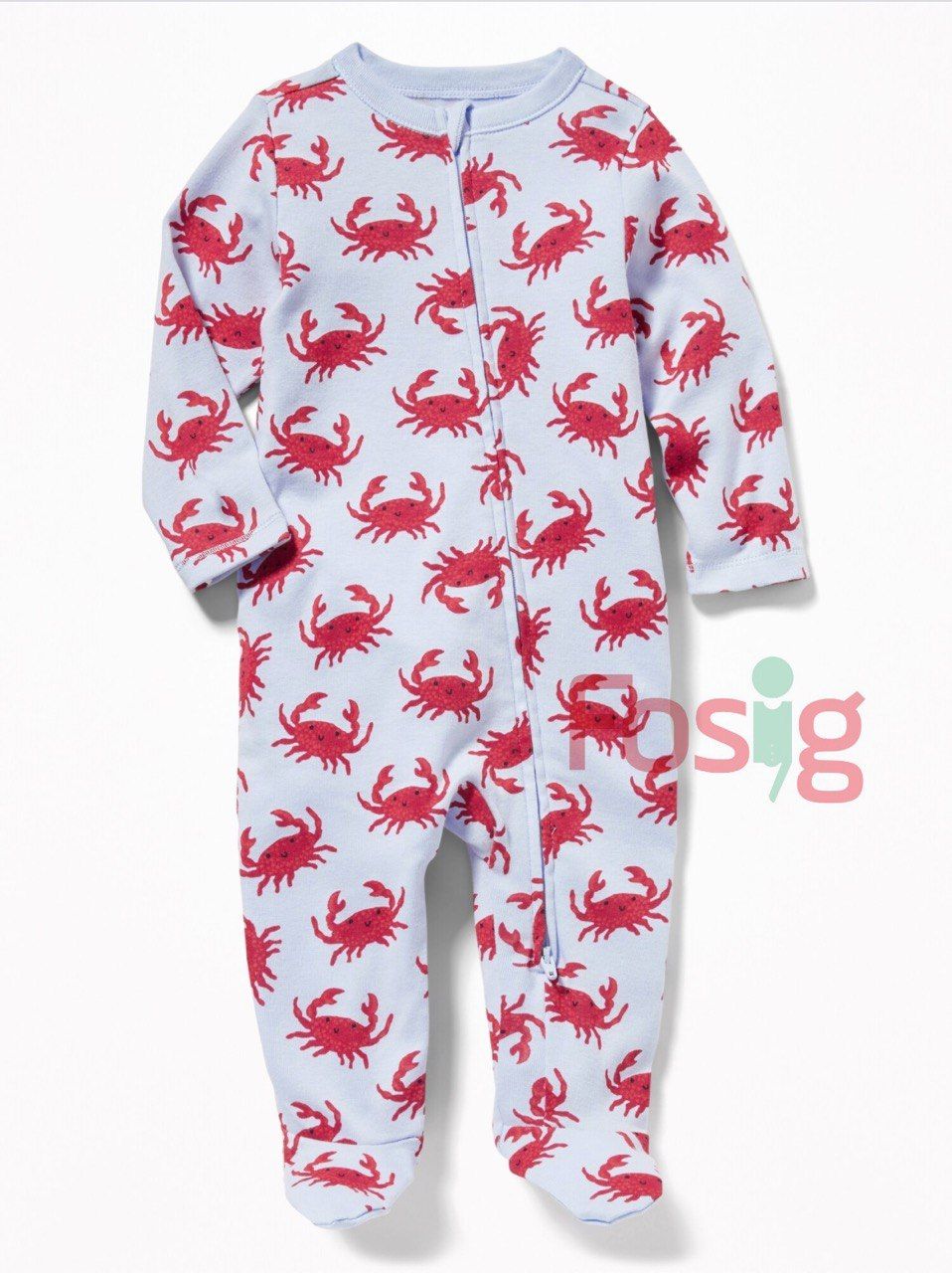  [0-3M ; 6-9M] Sleepsuit Có Vớ Bé Trai ON - Xanh Trời Cua 