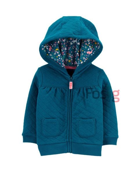  [3m,6m] Áo Khoác Cotton Bé Gái Cter - Xanh Cổ Vịt 