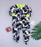  [9m-18m] Sleepsuit Nỉ Bé Trai Gerber - Da Beo Đen 