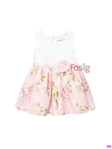  [9-12kg] Đầm Công Chúa Bé Gái PL - Trắng Hồng Hoa 