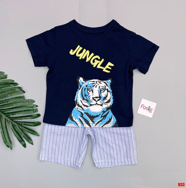  [8-9kg] Set Đồ Bộ Đùi Bé Trai Sky - Navy Hổ 