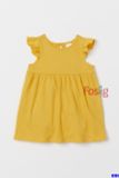  [3-6m; 12-18m] Đầm Thun Cotton Bé Gái HM - Vàng CT 