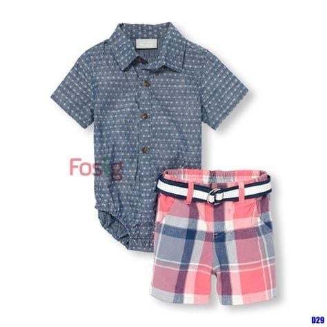  [3m-12m] Set Bộ Công Tử Bé Trai PL - Navy Họa Tiết 