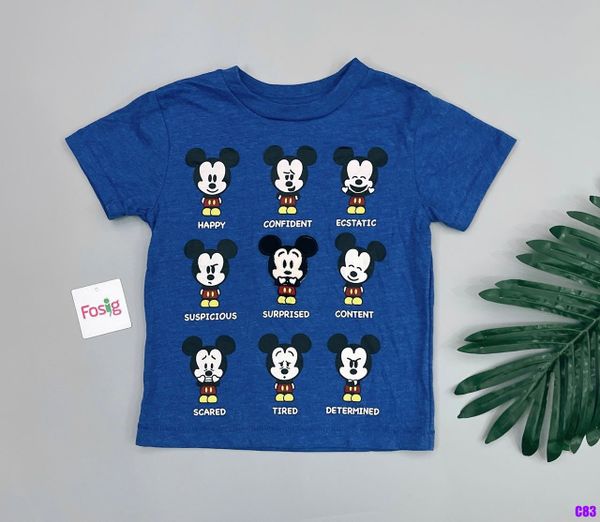  [13-15kg] Áo Thun Tay Ngắn Bé Trai DN - Xanh Dương Mickey 