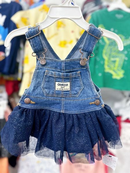  [0-3m; 18-24m] Yếm Đầm OshKosh A12 Bé Gái - Xanh Navy 