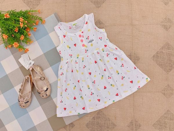  [13-14kg] Đầm Crazy 8 [Girl] - Trắng Trái Cây 