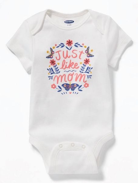  [5-7kg] Bodysuit Old Navy [Girl] - Trắng/Just Like Mom 