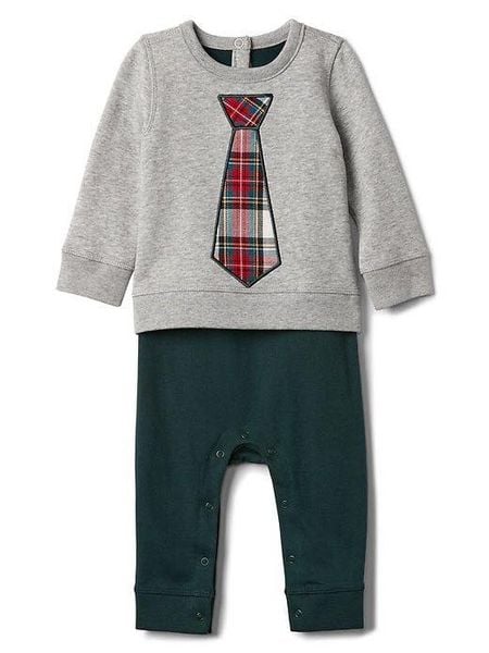  [7-8kg] Sleepsuit BaBy Gap Bé Trai -Xám Caravet 