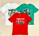  25-30kg; 35-45kg XS-2XL Set 3 áo ROBLOX, áo minecraft tay ngắn xịn. Tự tin, Cực ngầu- S3A17 