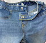  18-20kg 6Y Quần short jaens L.v bé gái tăng đơ ẩn, lưng thun giả nút khóa- Xanh nhạt thun sau QS02 