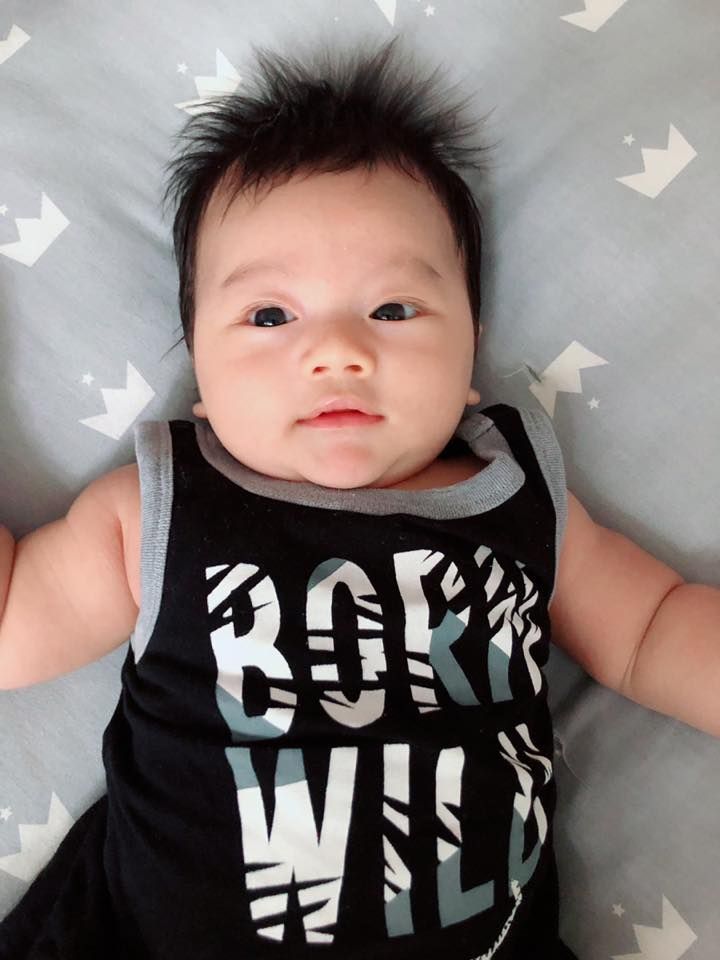  [0-6m ; 9-12m] Áo Thun 3 Lỗ Bé Trai ON - Đen Born Wild 