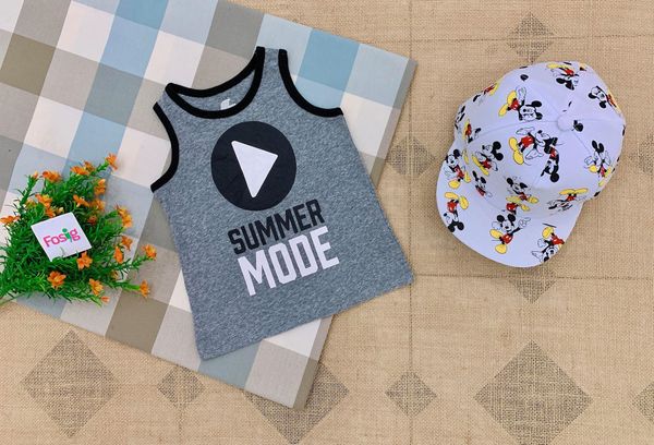  [13-14kg] Áo Thun 3 Lỗ Bé Trai PL - Xám Summer Mode 