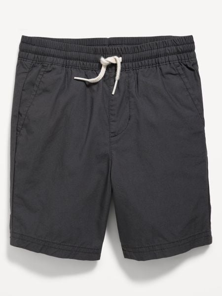  [10-21kg] Quần Short Kaki Dù Lưng Thun Dây Rút Bé Trai- Đen nhạt dây trắng QS20 