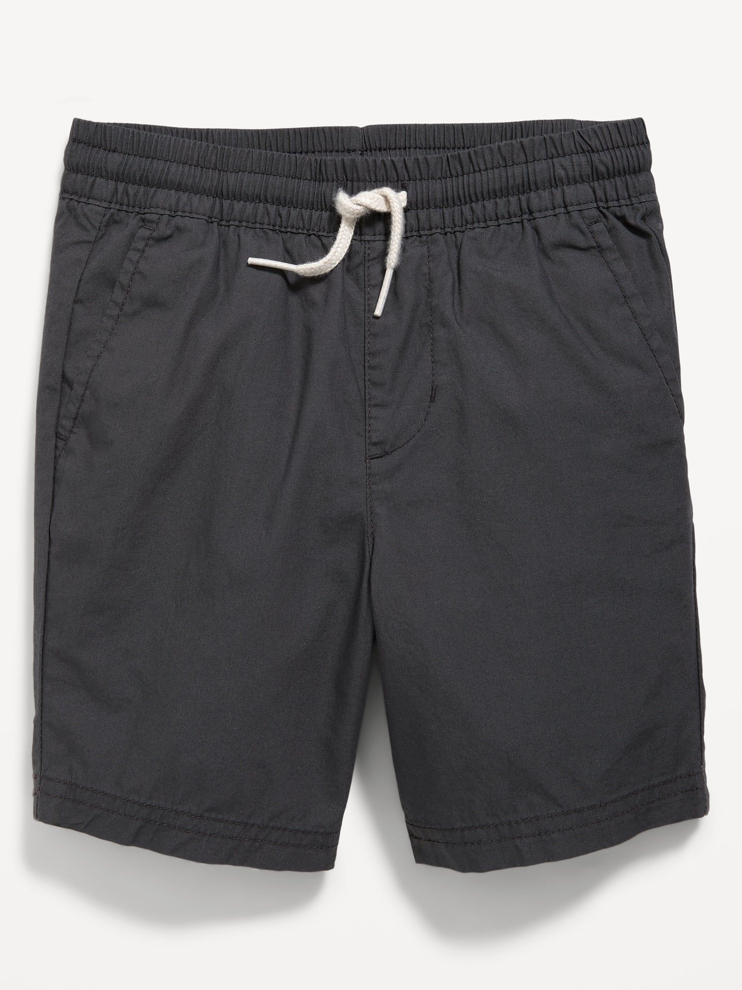  [10-21kg] Quần Short Kaki Dù Lưng Thun Dây Rút Bé Trai- Đen nhạt dây trắng QS20 