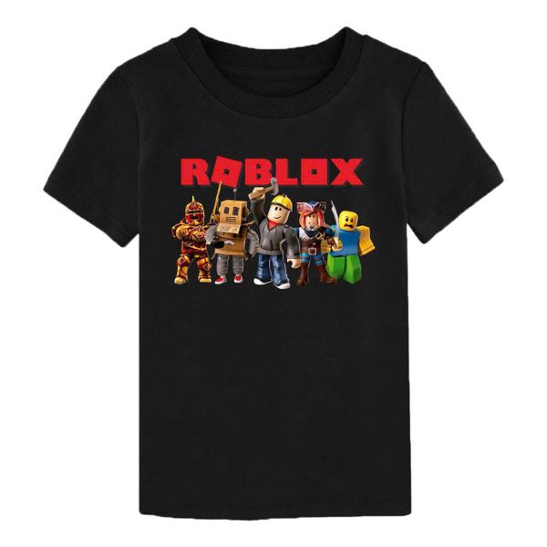  M 25-30kg áo ROBLOX tay ngắn xịn. Tự tin, Cực ngầu cho bé trai- Đen chữ roblox 