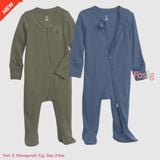  3m 3-6kg  Set 2 sleepsuit bé trai GP thun gân co giãn 4 chiều, thoáng mát, mặc cực đã- S02T 