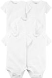  Set 5 bodysuit Cter tay ngắn  trắng trơn cho bé 