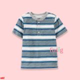  [0-3m] Áo Thun Tay Ngắn Bé Trai Cter140 - Xanh xám sọc trắng 