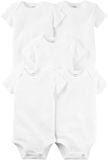  [4-13kg; 3-24m] Bodysuit Tay Ngắn Bé Trai Cter50 - Trắng Trơn 