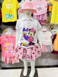  XS-XL Đồ bộ tay ngắn bé gái kèm chân váy - Xám Minnie DB91 
