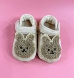  12-13cm Giày tập đi thun mềm cho bé- Kem thêu Thỏ GT01 