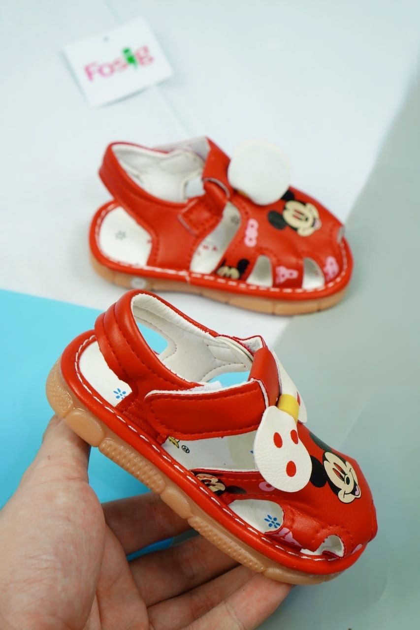  [10-13cm] Giày Sandal Cho Bé Gái - Đỏ Mickey 