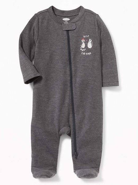  [0-9M] Sleepsuit Khóa Kéo Có Vớ Bé Trai - Xám Đen Gấu Mèo 