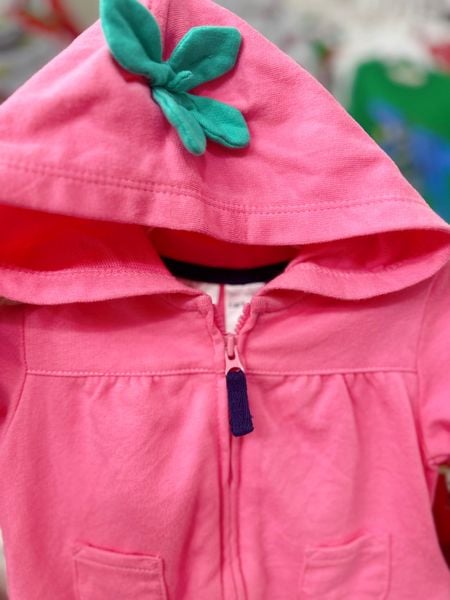  [3-6M] Áo Khoác Bé Gái Cter - Hồng Đậm Trơn 