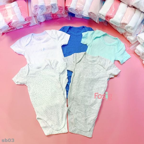  [12m-23m] Set 5 Bodysuit Bé Trai TX - Combo màu ngẫu nhiên 