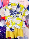  [ 7-8kg; 9-14kg; 18-21kg] Set Đồ Bộ Ngắn Sơ Mi Kate Bé Trai - Vàng Gấu 