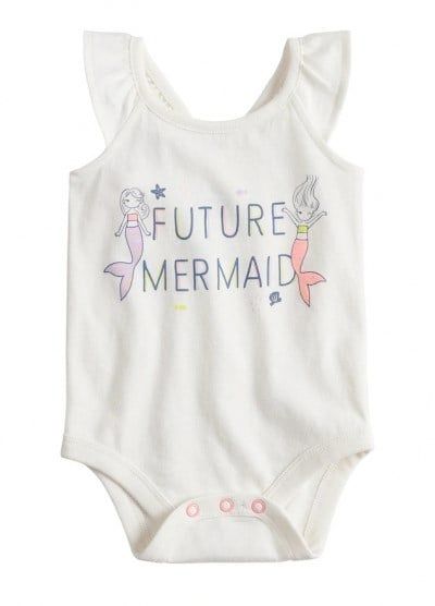  [6-9m] Bodysuit Cánh Tiên Bé Gái JB - Trắng Future Mermaid 