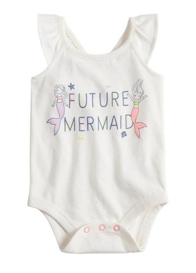  [6-9m] Bodysuit Cánh Tiên Bé Gái JB - Trắng Future Mermaid 