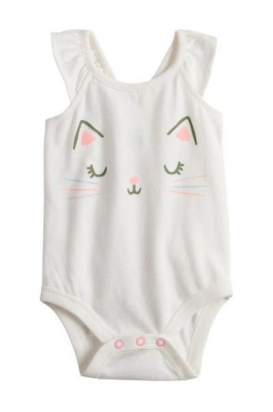  [3-6m] Bodysuit Cánh Tiên Bé Gái JB  - Trắng Mèo 