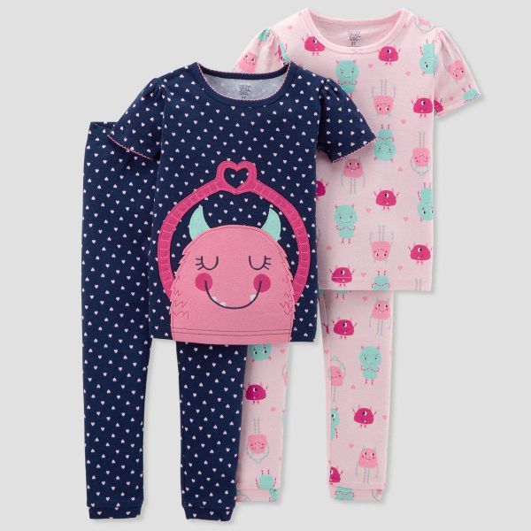  [12m 6-8KG ] Set Đồ Bộ Dài Bé Gái Cter - Navy Tim 