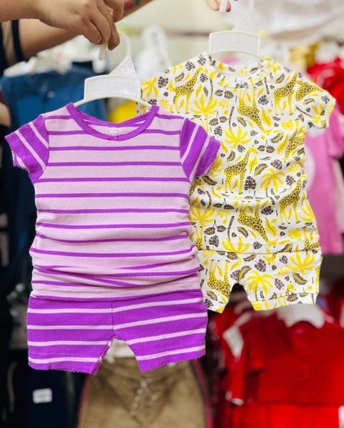  10-18kg Set 2 đồ bộ ngắn bé gái- S2B01G 