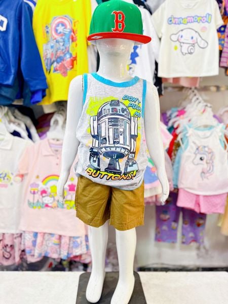  [14-24kg] Áo Thun 3 Lỗ Bé Trai Star Wars - Xám Bawhooop 