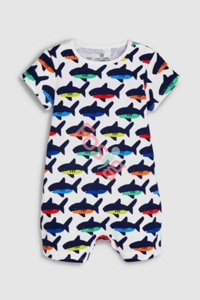  [3-6kg; NB-6m] Romper Đùi Nxt Bé Trai - Trắng Cá Mập 