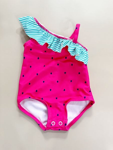  [5-9kg]  Đồ Bơi Bé Gái Cter - Hồng Chấm Navy 