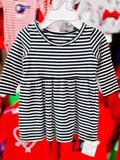  [4-5kg ; 11-12kg ; 15-21kg ; 28-30kg] Đầm Cotton Tay Dài Bé Gái Cter - Trắng Sọc Đen 