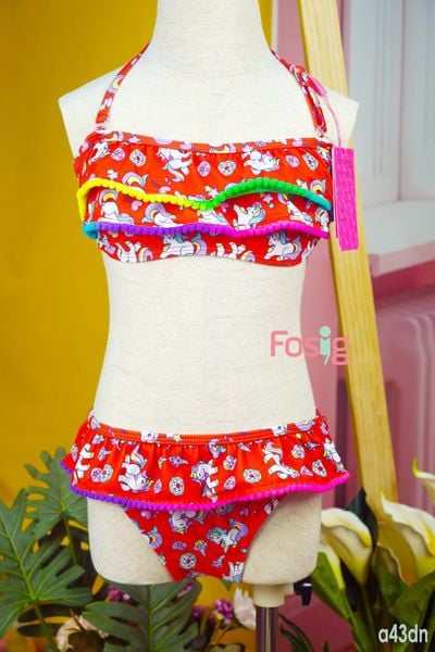  [37-40kg] Đồ Bơi Bé Gái - Đỏ Ngựa 