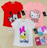  12-15kg; 21-28kg Set 3 áo thun tay ngắn bé gái H.,M cá tính- S3A19 