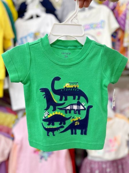  [3m ; 9-12m] Áo Thun Tay Ngắn Sơ Sinh Bé Trai Cter - Xanh Lá KL 