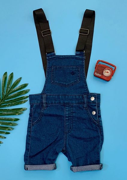  [15-18kg] Yếm Jean Polo Baby 68 Bé Trai - Xanh Jean Nhạt Dây Đen 