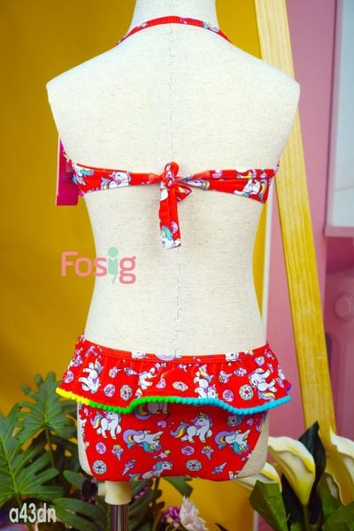  [37-40kg] Đồ Bơi Bé Gái - Đỏ Ngựa 