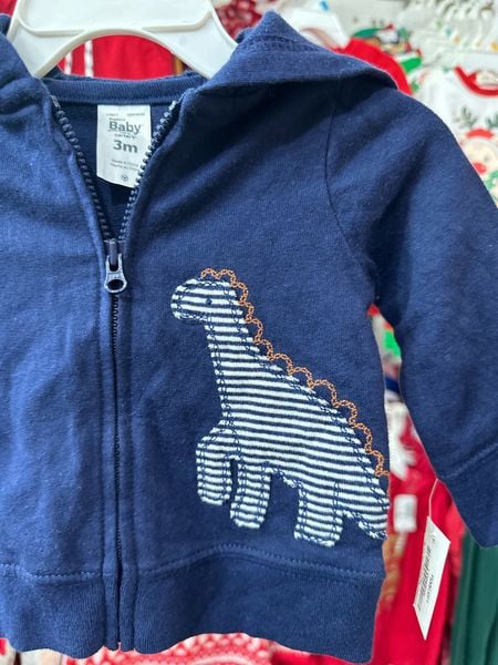  [4-6kg; 3-6M] Áo Khoác Da Cá Bé Trai Cter - Navy Khủng Long 