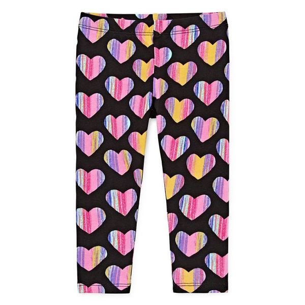  [3m-6m; 2T] Quần Legging Okie Dokie 110 [Girl] - Đen Trái Tim 