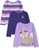  [13-15kg] Set 4 Áo Thun Tay Dài PL + Gara Bé Gái - Combo màu ngẫu nhiên 