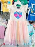  13-14kg Đầm Cánh Tiên Voan Công Chúa- Hạc xanh xám sọc D05 