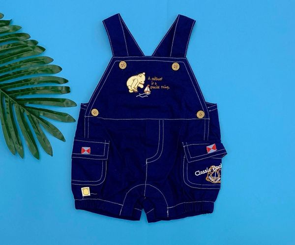  [3-6m] Romper Body Đùi Classic Pooh [Boy] - Xanh Navy Gấu 